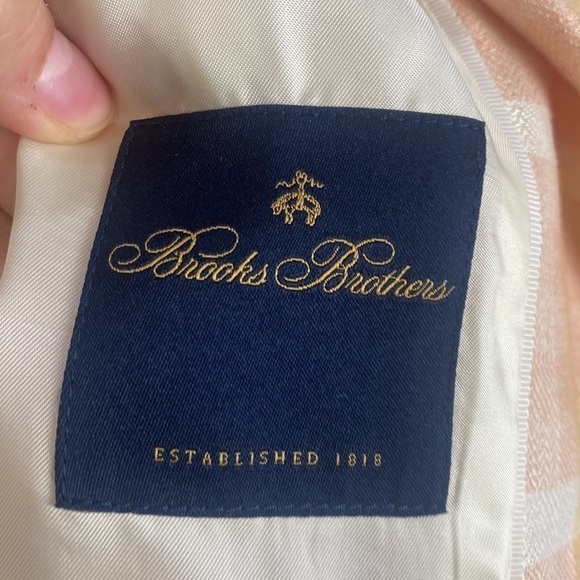 Brooks Brothers Pink Plaid Blazer 100% Linen/Flax Spring 2019 Collection - 16 - Picture 13 of 16